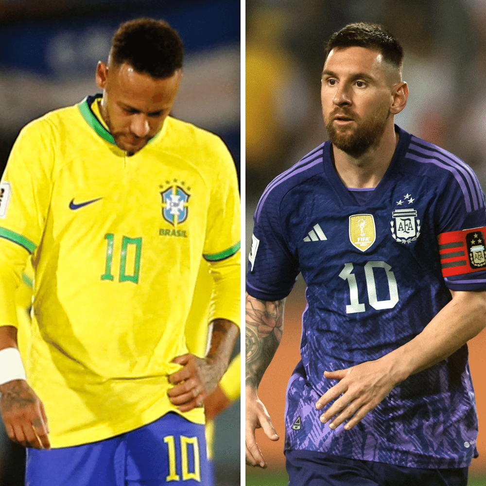 "Contrastes de Emoções: Neymar Enfrenta Desafios Enquanto Messi Brilha e Desfruta na Seleção"